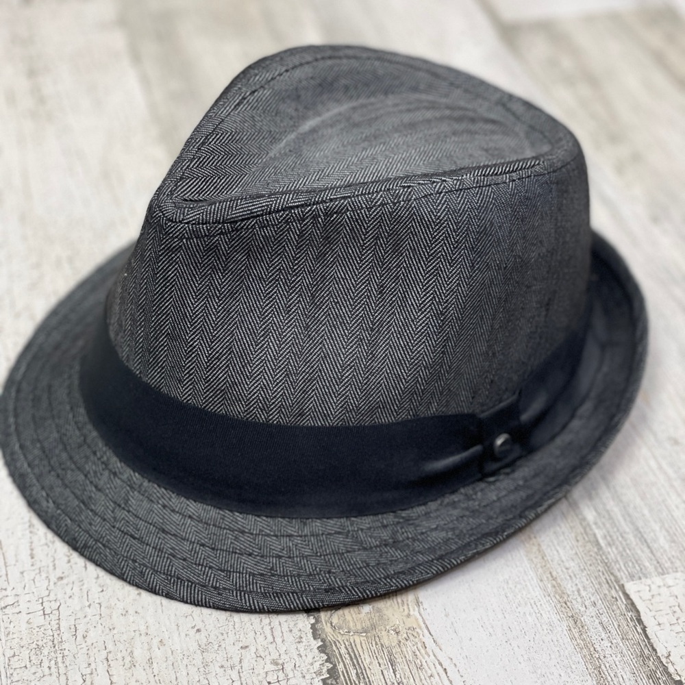 Stetson Charcoal Herringbone Fedora with Black Band